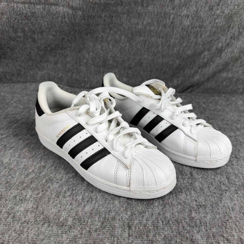 Adidas Superstar Shoes Womens Size 6 White Black Leather Shell Toe Sneakers